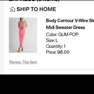 Body Con V-wire Dress Pink (Express, LG)